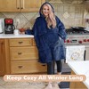 Women’s Leisure Studio Blanket Hoodie Woman Flannel Oversized Sweatshirt, Soft Fleece Loungewear Blanket Hoodie Wearable, Gift Woman - Tirrinia - 2 of 4