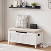 Storage Chest, Storage Trunk with Cushion Seat, 2 Safety Hinges, Storage Bench, Wooden Storage Organizer, Shoe Bench  Easy Assembly - 2 of 4