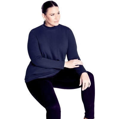 Avenue Women's Plus Size Organic Mock Neck Top