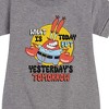 - SpongeBob SquarePants - What Is Today Yesterdays Tomorrow Graphic Short Sleeve Fleece Dress - 2 of 4