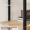 5-Tier Bookshelf with Storage Cabinet & Rattan Doors, 71.1" Industrial Bookcase with Metal Frame, Open Display Shelves for Home Office, Natural - 3 of 4