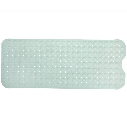 Xl Non-slip Square Shower Mat With Center Drain Hole Clear - Slipx
