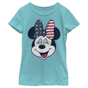 Girl's Disney Minnie Mouse American Bow T-Shirt - 1 of 4