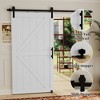 Dolonm  MDF White K-Shaped Barn Door with Hardware (Includes Round Tube Handrail and Swing Stop) - 3 of 4