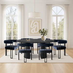 7 Piece Dining Set for 7,Extendable Wood Dining Table with 6 Upholstered Velvet Dining Chairs with Arm for Dining Room,Kitchen-Maison Boucle - 1 of 4