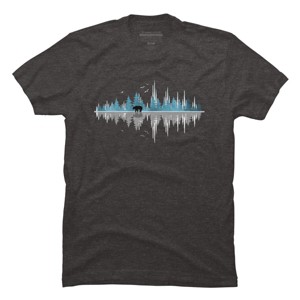 Men's Design By Humans The Sounds Of Nature - Music Sound Wave By NomAdartStudio T-Shirt - 1 of 4