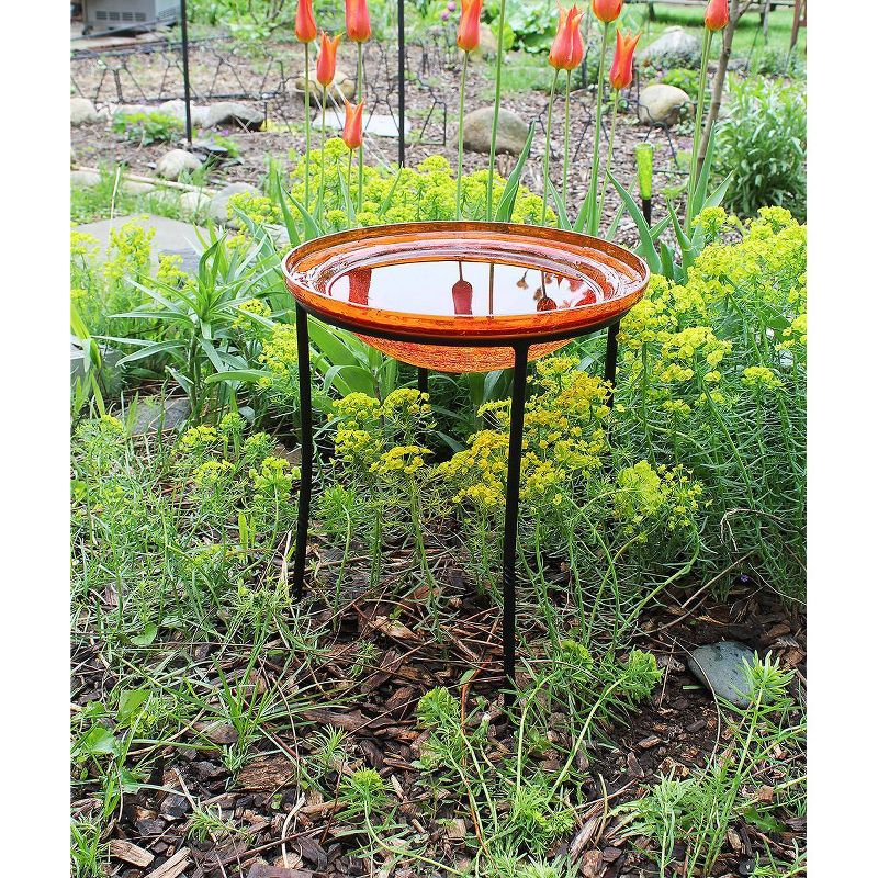 3" Reflective Crackle Glass Birdbath Bowl - Achla Designs, 4 of 5