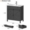 Bathroom Vanity, Vintage Vanity Cabinet with Ceramic Sink, Faucet & Drain - 2 of 4