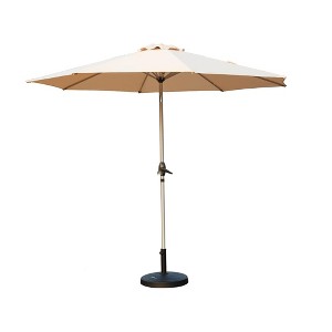 Mondawe 9 FT Patio Umbrella, Outdoor Table Umbrella with Push Button Tilt and Crank, Waterproof Market Umbrella with 8 Sturdy Ribs - 1 of 4
