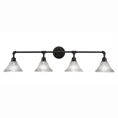 Toltec Lighting Vintage 4 - Light Vanity in  Dark Granite with 7" Frosted Crystal Shade