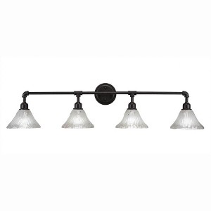 Toltec Lighting Vintage 4 - Light Vanity in  Dark Granite with 7" Frosted Crystal Shade - 1 of 1