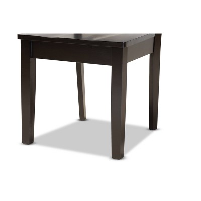 Fenton Dark Brown Wood and Cane Geometric Dining Chair Set