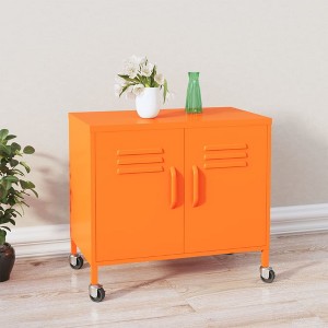 VidaXL Storage Cabinet Orange 23.6"x13.8"x22" Steel - 1 of 4