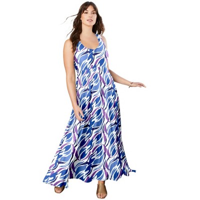 June + Vie by Roaman's Women's Plus Size Sleeveless Sweetheart Dress