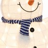 LuxenHome 2.7Ft Jolly Snowman with Black Tophat Outdoor Holiday Decoration with Lights White, Black, Red, Blue - 3 of 4
