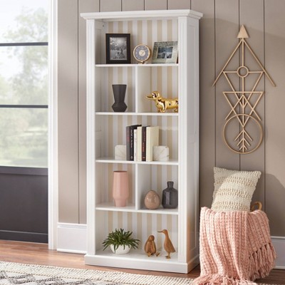 69.75" Holland Bookshelf White/Beige - Buylateral