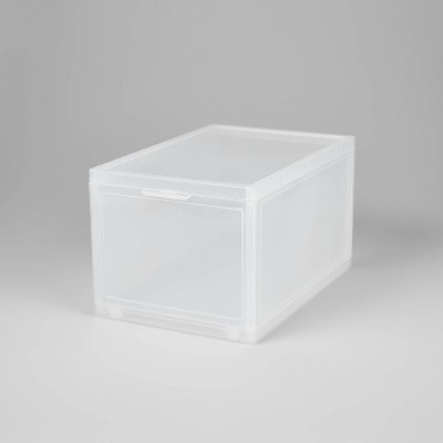 Small Stackable Bins Front Opening Clear Plastic - Brightroom™ : Target