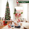 Costway 7ft Pre-lit PVC Artificial & Pine Needles Half Christmas Tree w/ 450 Branch Tips & 150 Lights - 4 of 4