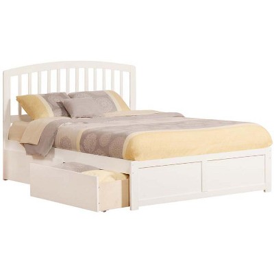 Atlantic Furniture Richmond Queen Flat Panel Foot Board w/ 2 Urban Bed Drawers White