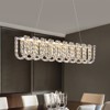 Ludomide 39'' Modern Crystal LED Chandelier, Silver Rectangular Linear Pendant Light, Adjustable Hanging Chandelier Light Fixture - image 2 of 4