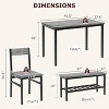 4-Piece Dining Set with Bench - Kitchen Table & Chairs for 4, Modern Metal Frame Dining Room Furniture Set ,gray - 2 of 4