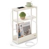 VASAGLE Side Table with Charging Station Narrow End Table 3-Tier Nightstand Sofa Table for Small Spaces Magazine Rack - 2 of 4