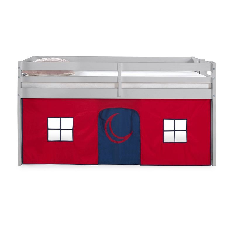 Twin Jasper Junior Kids&#39; Loft Bed, Dove Gray Frame and Playhouse Tent Red/Blue - Alaterre Furniture, 4 of 10
