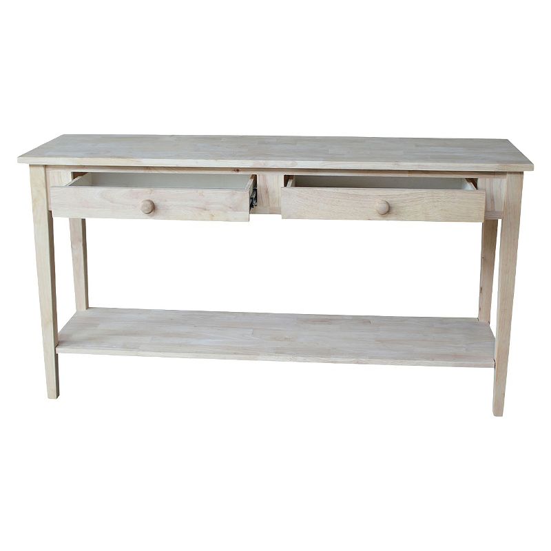 Spencer Console Server Table Unfinished Light Brown - International Concepts, 3 of 14