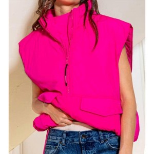 Women's Oversized Pullover Puffer Vest - BUCKETLIST - 1 of 4