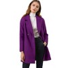 INSPIRE CHIC Women's Notched Lapel Double Breasted Raglan Sleeve Winter Coat - 4 of 4