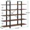 SEVOBAL Decorative Bookshelf 5-Tier Bookshelf Kids Bookshelf Book Organizer Toy Storage Cabinet Organizer, Brown, 47.24"*11.81"*70.08" - 2 of 4