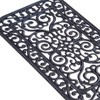 Kate Aurora Lattice 18 in. x 30 in. Tuscany Wrought Iron Designed Non Skid Rubber Outdoor Door Mat - Black - 2 of 3