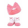 Hudson Baby Infant Girl Headband and Socks Giftset, Pink Purple, One Size - 4 of 4