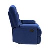 Reclining Chair Velvet Upholstery Square Tufted Back Pillowtop Arms Solid Wood Furniture - 3 of 4