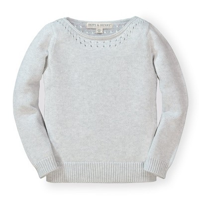 Hope & Henry Girls' Pointelle Detail Sweater, Kids