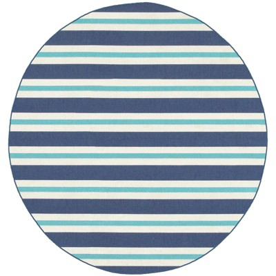 Oriental Weavers Meridian 5701B Blue/ Ivory Indoor/Outdoor Area Rug - 7'10" Round