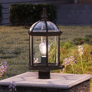 Urban Ambiance Luxury Transitional Outdoor Post Light 18.125''H x 9.75''W,  Olde Bronze Finish,  Greensboro Collection, UHP1374 - 1 of 4