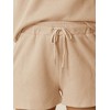 cheibear Women's Casual Pullover Short Sleeve Sleepshirt with Shorts Waffle Pajama Sets - 4 of 4