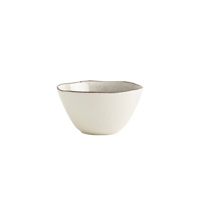 12-Piece Gray and White Ceramic Dinnerware Set with Irregular Rim