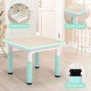 Kids Table and Chairs Set, Toddler Height Adjustable Desk with Graffiti Desktop, 4 Seats - 3 of 4