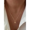 Women's Dainty 14k Gold Plated A-Z Initial Letter Pendant Choker Necklace - Non Tarnish Trendy Jewelry Gift - 3 of 4