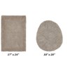 Edge Bath Rug 100% Premium Cotton Ultra-soft Water Absorbent Tufted Solid Reversible 2 Piece Bathroom Rug Set For Machine Washable Bathmat - 2 of 4
