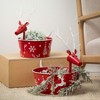 15.5"H & 18"H Sullivans Christmas Embellished Red Reindeer Pots Set of 2, Indoor Christmas Decor - 3 of 3