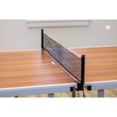 Compact Woodgrain Indoor Ping Pong Table with Folding Design and Net