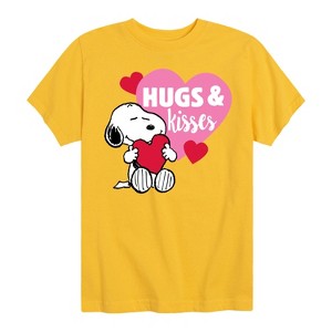 Boys' - Peanuts - Snoopy Hugs And Kisses Short Sleeve Graphic T-Shirt - 1 of 4