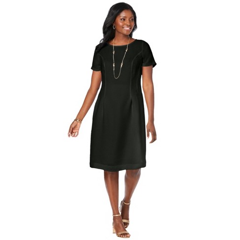 Jessica London Women's Plus Size Fit & Flare Dress, 22 W - Black : Target