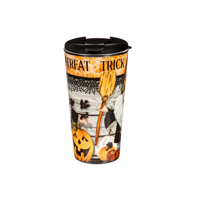 Evergreen 17 OZ Ceramic Cup and Puzzle Gift Set, Trick Or Treat Gnome, 2 of 7