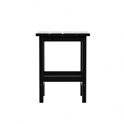 Black HDPE Square Adirondack Outdoor Side Table