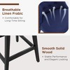 Beautyolove 29 in. Blue Fabric Upholstered Bar Height Swivel Bar Stool with Solid Wood Frame (Set of 2) - 4 of 4