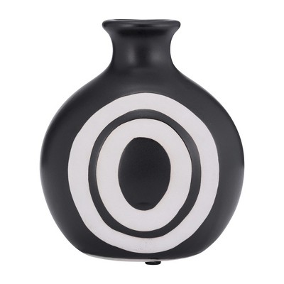Sagebrook Home Ceramic Vase - Round Abstract Vase - Contemporary Home or Office Decor